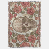 Retro Skulls und Rose Ornament Decke (Vorderseite Vertikal)