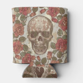 Retro Skulls und Rose Ornament Dosenkühler (Rückseite)