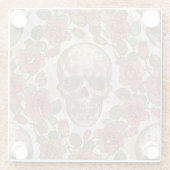 Retro Skulls und Rose Ornament Glasuntersetzer (Rückseite)
