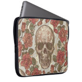 Retro Skulls und Rose Ornament Laptopschutzhülle (Vorne Rechts)