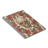 Retro Skulls und Rose Ornament Notizblock (Rechte Seite)