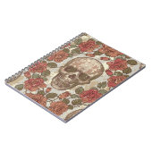 Retro Skulls und Rose Ornament Notizblock (Linke Seite)