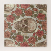 Retro Skulls und Rose Ornament Puzzle (Horizontal)