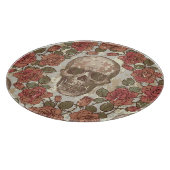 Retro Skulls und Rose Ornament Schneidebrett (Ecke)