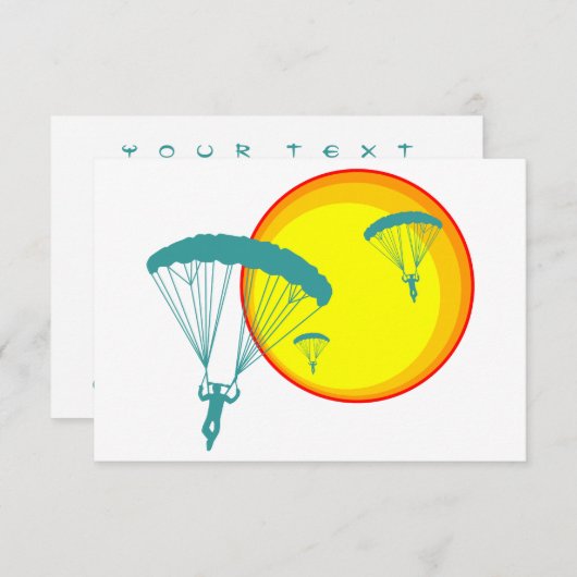 Retro-Skydiver Einladung (Vorne/Hinten)