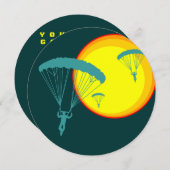 Retro-Skydiver Einladung (Vorne/Hinten)
