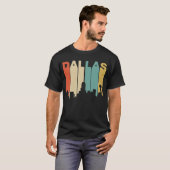 Retro Skyline Siebzigerjahre Art-Dallas Texas T-Shirt (Vorne ganz)