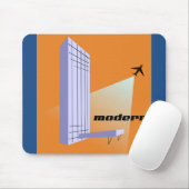 Retro-Skyscraper und Flugzeug Mousepad (Mit Mouse)