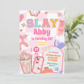 Retro-Slay-Ästhetik-Tween-Patch-Party-Geburtstag Einladung (Stehend Vorderseite)