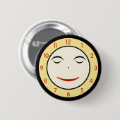 Retro Sleepy Uhr Button (Vorne & Hinten)