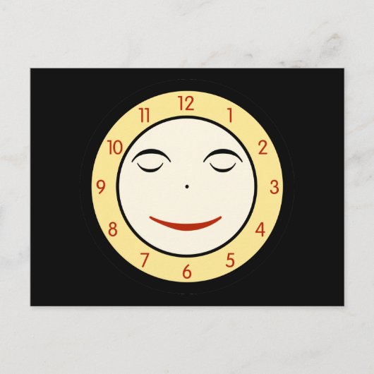 Retro Sleepy Uhr Postkarte (Vorderseite)