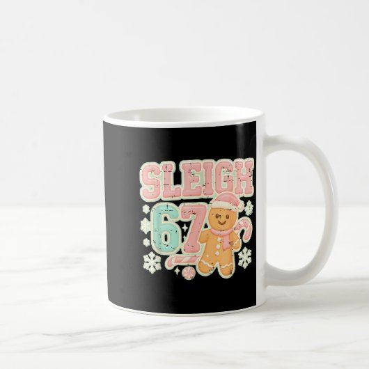 Retro Sleigh 67 Gingerbread Christmas Six Seven Me Kaffeetasse (Rechts)