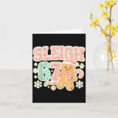 Retro Sleigh 67 Gingerbread Christmas Six Seven Me Karte (Gelbe Blume)