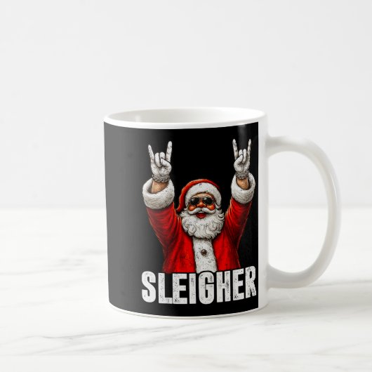 Retro Sleigher Cool Santa Rock On Christmas Xmas M Kaffeetasse (Rechts)
