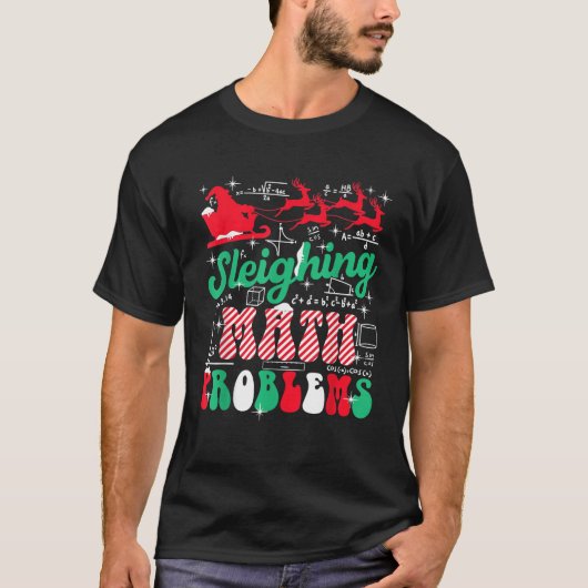 Retro Sleighing Math Problem Xmas in Mathematik Le T-Shirt (Vorderseite)
