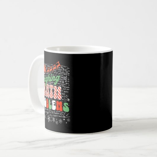 Retro Sleighing Math Problems Santa Math Teacher C Kaffeetasse (Vorderseite Links)