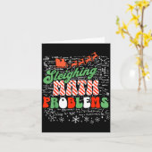 Retro Sleighing Math Problems Santa Math Teacher C Karte (Gelbe Blume)