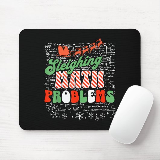 Retro Sleighing Math Problems Santa Math Teacher C Mousepad (Mit Mouse)
