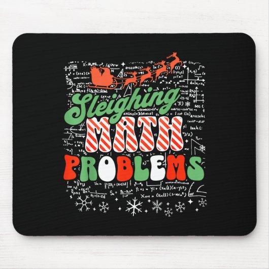Retro Sleighing Math Problems Santa Math Teacher C Mousepad (Vorne)