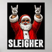 Retro Sleighing Math Problems Santa Math Teacher C Poster (Vorne)