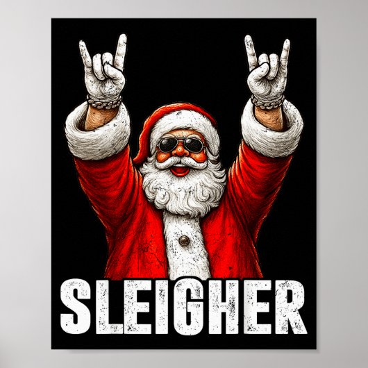 Retro Sleighing Math Problems Santa Math Teacher C Poster (Vorne)