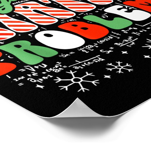 Retro Sleighing Math Problems Santa Math Teacher C Poster (Ecke)