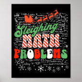 Retro Sleighing Math Problems Santa Math Teacher C Poster (Vorne)
