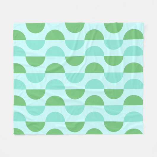 Retro Slice Aquamarin Fleecedecke (Vorderseite (Horizontal))