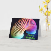 Retro Slinky Birthday Card personalisieren Karte (Gelbe Blume)