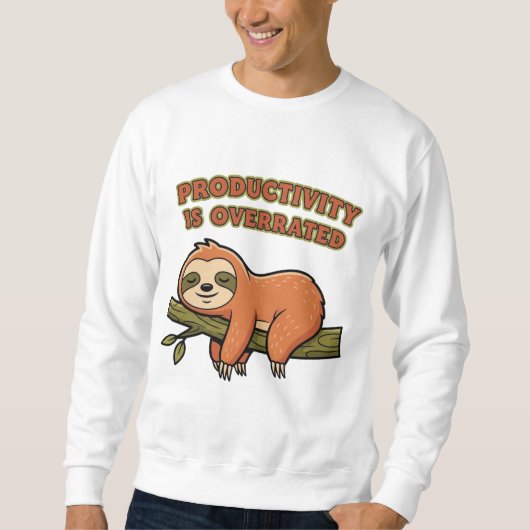 Retro Sloth Anti Hustle Men’s Sweatshirt (Vorderseite)