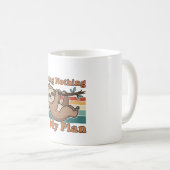 Retro Sloth Doing Nothing White Coffee Mug Kaffeetasse (VorderseiteRechts)