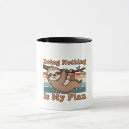 Retro Sloth Lazy Humor Color Inside Mug Tasse