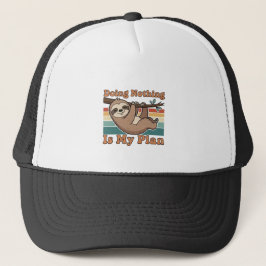 Retro Sloth Lazy Humor Trucker Hat Truckerkappe