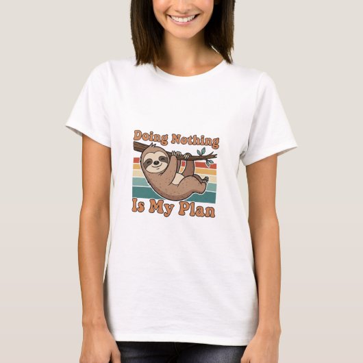 Retro Sloth Lazy Humor Women’s T-Shirt (Vorderseite)