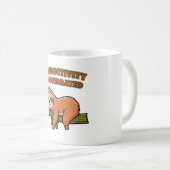 Retro Sloth Productivity Humor White Mug Kaffeetasse (VorderseiteRechts)