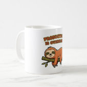Retro Sloth Productivity Humor White Mug Kaffeetasse (Vorderseite Links)