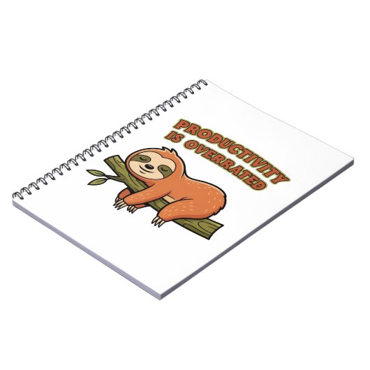 Retro Sloth Productivity Is Overrated Lined Notebo Notizblock (Linke Seite)