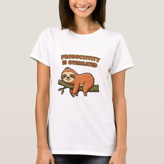 Retro Sloth Productivity Is Overrated Women’s T-Sh T-Shirt (Vorderseite)