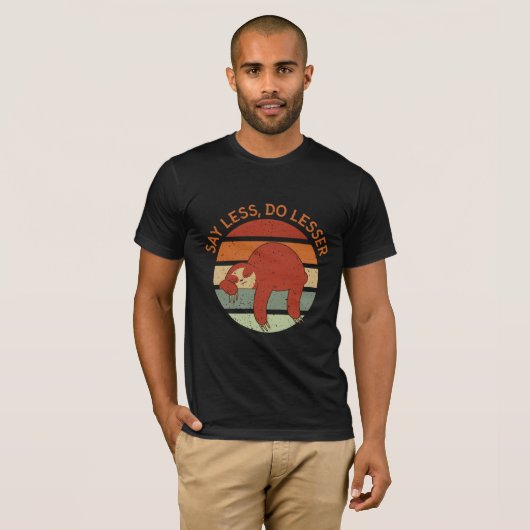 Retro Sloth Sunset T-Shirt (Vorne ganz)