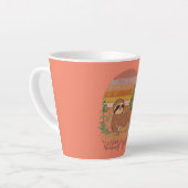 Retro Sloth Wanderteam Latte Tasse - Langsam und S (Linke Ecke)