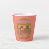 Retro Sloth Wanderteam Latte Tasse - Langsam und S (Vorderseite)