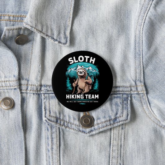 Retro Sloth Wanderteam Vintages Geschenk Button (Beispiel)