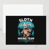 Retro Sloth Wanderteam Vintages Geschenk Einladung (Vorne/Hinten)