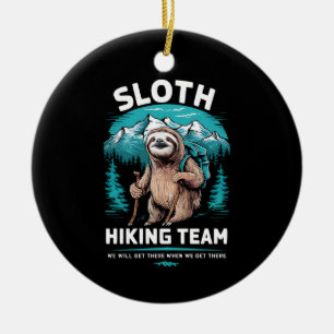 Retro Sloth Wanderteam Vintages Geschenk Keramik Ornament