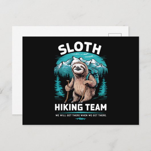 Retro Sloth Wanderteam Vintages Geschenk Postkarte (Vorne/Hinten)