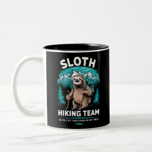 Retro Sloth Wanderteam Vintages Geschenk Zweifarbige Tasse