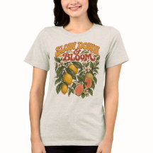 Retro Slow Down Bloom T-Shirt 70er Jahre Vintage B