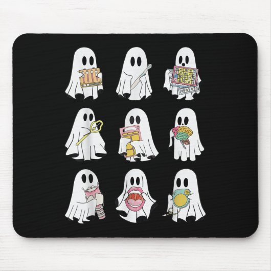 Retro Slp Geist Halloween Sprachtherapie Herbst Mousepad (Vorne)