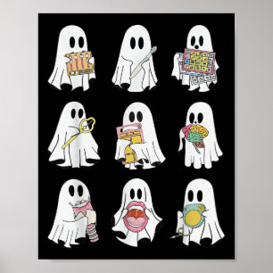 Retro Slp Geist Halloween Sprachtherapie Herbst Poster