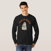 Retro SLP Halloween Niedlich Ghost Trick oder Spee T-Shirt (Vorne ganz)